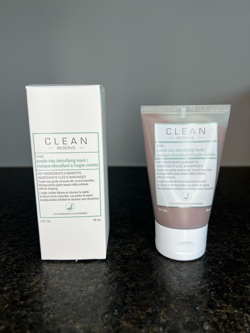 Clean Reserve Purple Clay Face Detoxifying Mask 2 Fl Oz-BRAND NEW SEALED